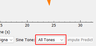 Response Prediction Sine Tone Selects the sine tone to plot.