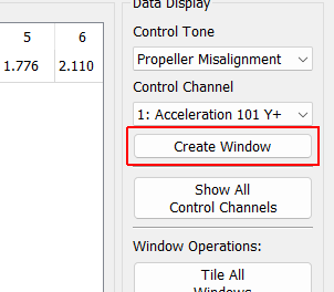 Create Window Create a window to show the signal specified by the selected Control Channel and Control Tone
