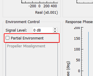 Partial Environment If checked, this will enable the user to select only specific sine tones or specific time ranges over which to run the environment, which can be useful to investigate poor control in specific tones or over specific modes of the structure.