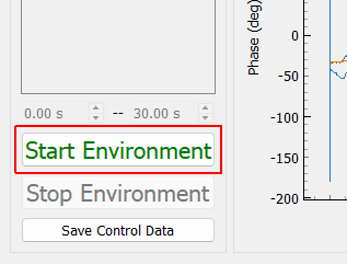 Start Environment Starts the environment controlling to the specified sine tones.