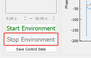 Stop Environment Stops the environment manually.