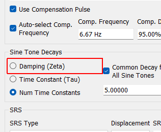 Damping (Zeta) If this is selected, decay will be specified as a critical damping ratio (specified by the variable zeta in many formulas).