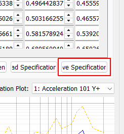 Save Specification Saves specification data to a file.