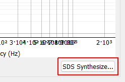 SDS Synthesize Brings up a dialog box to allow the user to investigate synthesizing ideal data that matches the specified SRS.