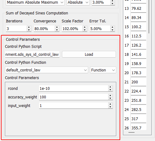 Control Parameters