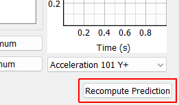 Recompute Prediction Recomputes the predictions from specified parameters and system identification data.