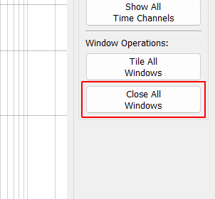 Close All Windows Close all existing SRS or Time History windows.