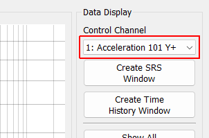 Control Channel Selector Specifies the channel for which a SRS or Time History plot will be created.
