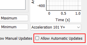 Allow Automatic Updates If selected, the control law will be run after each impact to potentially update the sum-of-decayed-sines parameters automatically.