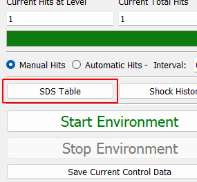 SDS Table Opens up the sum-of-decayed-sines table dialog box, which allows the user to modify the sum-of-decayed-sines parameters manually, make predictions, and view measured data.