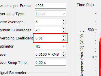 Averaging Coefficient Averaging coefficient used to weight the most recent measurement frame if exponential averaging is used.