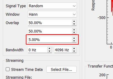 Pretrigger Percentage of the measurement frame that is before the burst random excitation.
