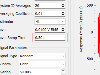 Ramp Time Time to ramp the system identification voltage to the test level.