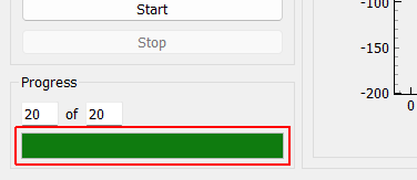 System Identification Progress Bar Graphically displays the system identification’s progress for the current noise or system identification step.