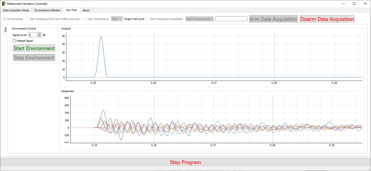 GUI for running the Time History Generator Environment