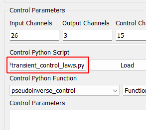 Control Python Script Python script used to specify the control law.