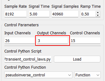 Output Channels A display showing the total number of physical channels this environment is outputting to excitation devices such as vibration shakers.