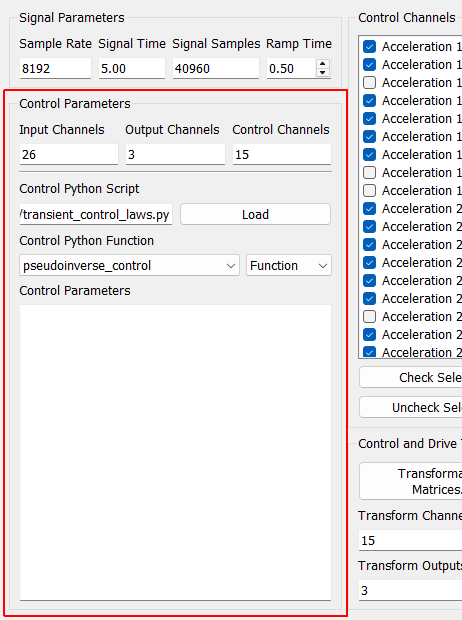 Control Parameters
