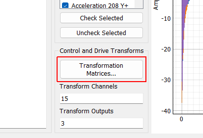 Transformation Matrices... Open the transformation matrix dialog to allow specification of transformations to virtual control or virtual excitation channels.