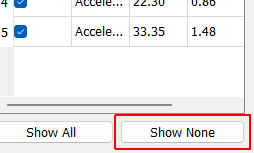 Show None Hides all channels in the specification plot