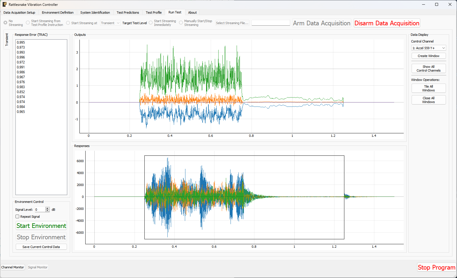 GUI for running the MIMO Transient environment.