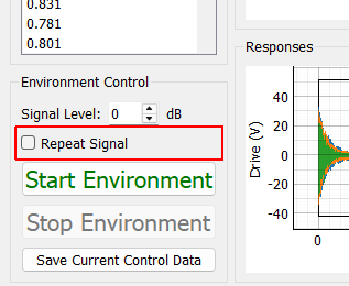 Repeat Signal If checked, the signal will continually repeat until manually stopped.  If unchecked, the environment will automatically stop when the signal is done.