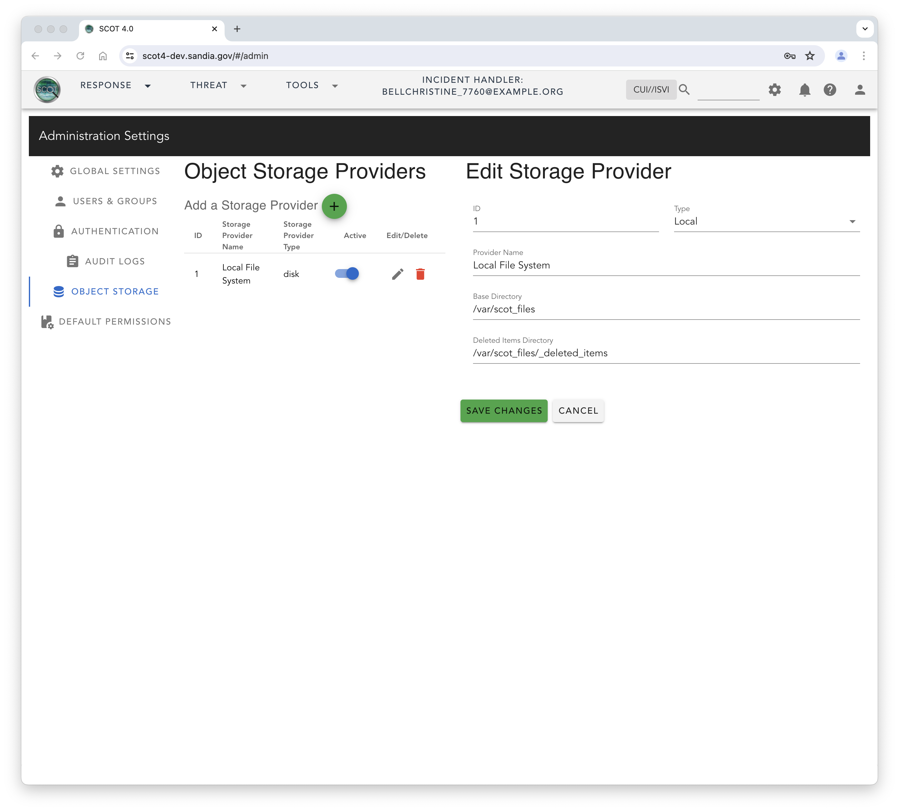 Local Storage Config