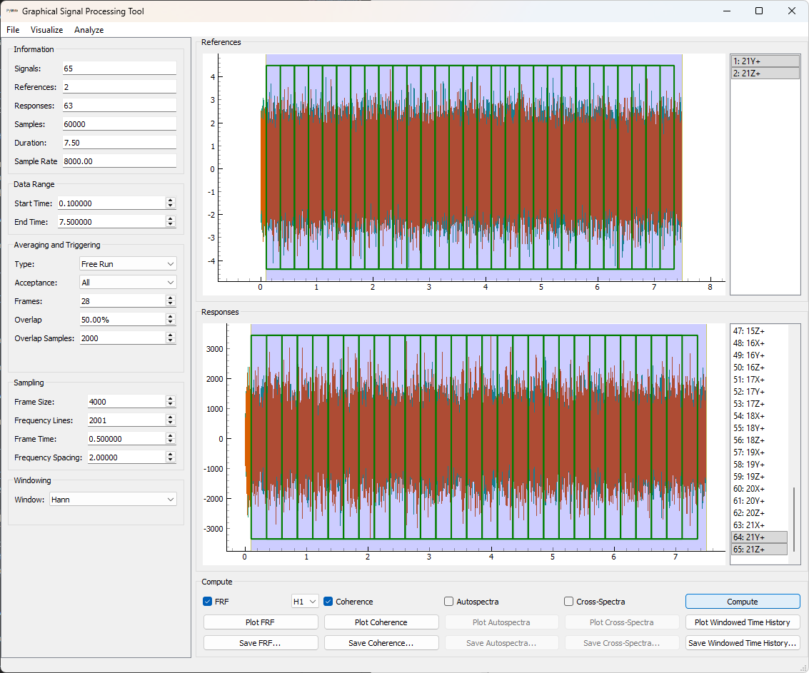 Computing FRFs and Coherence