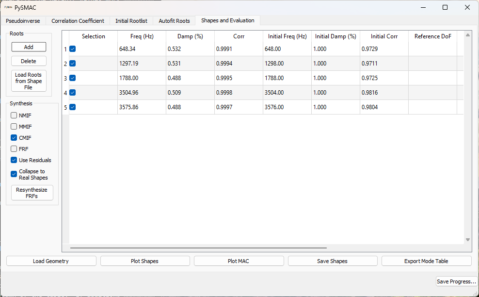 Shape and Evluation tab in SMAC_GUI