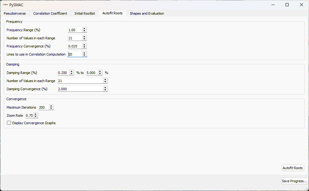 Autofit Roots tab in SMAC_GUI