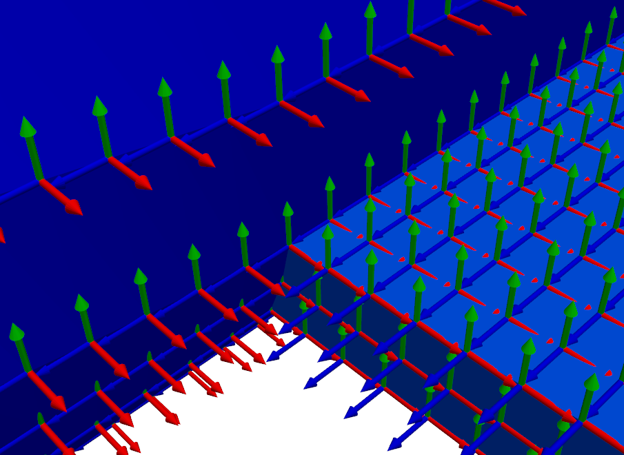 Airplane geometry with global coordinate systems shown close-up