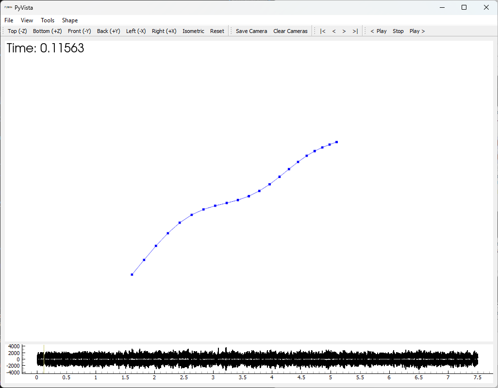TransientPlotter showing the acceleration shape at each time step