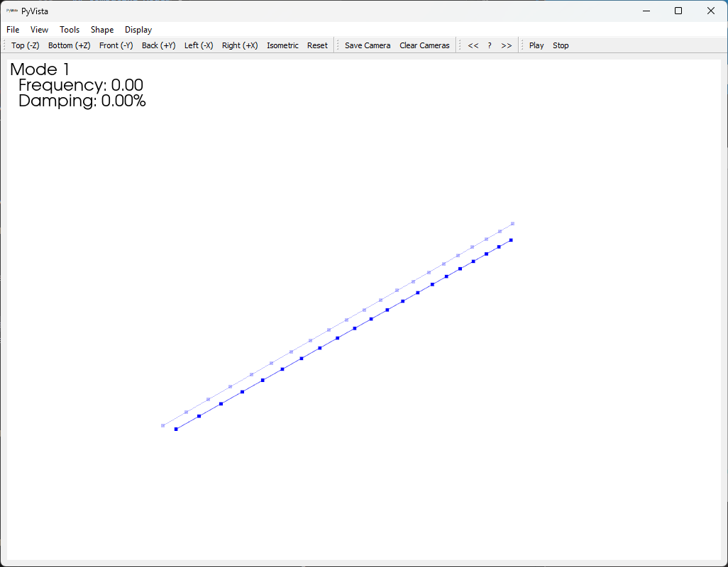 Shape Plotter window that appears when modes are plotted on the geometry