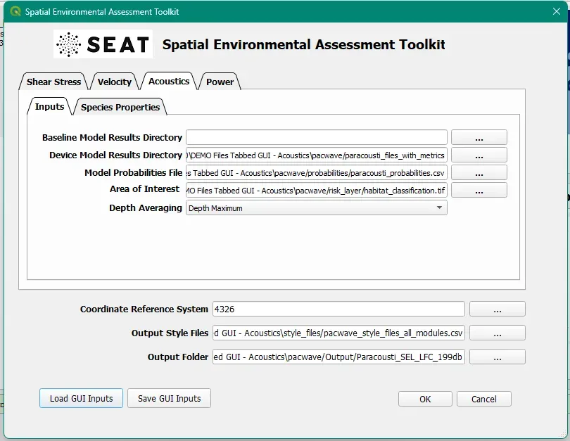 Tanana acoustics example input