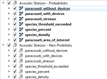 Output layers after running the SEAT plugin.