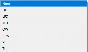 Dropdown menu showing the signal weighted metrics